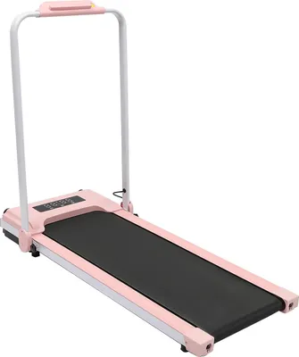Image de Tapis de course pliable - Tapis de course électrique - Moteur silencieux de 2,0 CV - Écran LED - Pour la maison et le bureau - Surface de course 80-120 cm x 30-50 cm - Rose