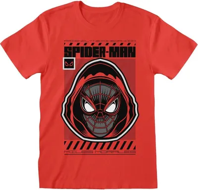 Produktbild von Marvel Spider-Man Miles Morales Video Game - Hooded Spider - Red T-Shirt - Größe S