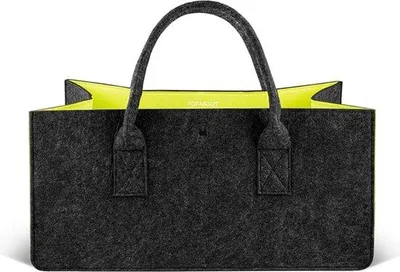 Produktbild von Unyqoos® FORMGUT Filztasche XXL – Premium Filz-Shopper mit Innenfutter & kreuzvernähten Tragegriffen, robuste Einkaufstasche/Brennholztasche 50 x 25 x 25 cm