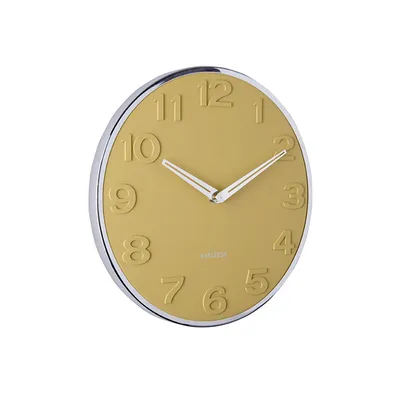 Produktbild von Karlsson - Wanduhr New Original Numbers - Senfgelb - Ø30cm