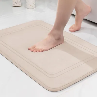 Productafbeelding van Antislip badmat, zacht, absorberend, beige, 50x80 cm