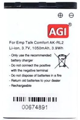 Produktbild von Akku für Emporia V20MB Li-Ion 3,7 Volt 1050 mAh schwarz