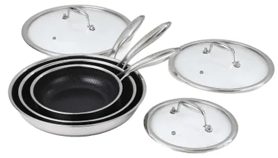 Obrázok produktu pre Sada panvíc, trojvrstvová oceľ, vhodné do umývačky riadu, 8", 10", 12"