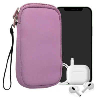 Produktbild von kwmobile Neopren Handytasche für Smartphones L - 6,5" - Handy Tasche mit Reißverschluss - Handyhülle universal Lavendel