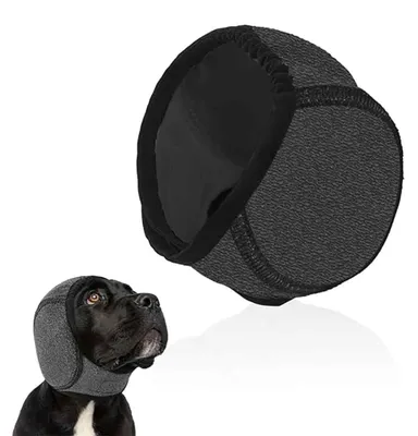 Obrázek produktu pro Ochrana sluchu pro psy, elastická kapuce s chrániči sluchu, ochrana sluchu pro psy a kočky, velikost 45-60 cm