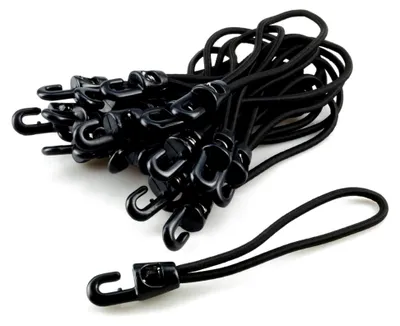 Produktbild von 25 Stück schwarze Spanngummis, 15, 20 oder 25 cm lang, 4 mm Durchmesser