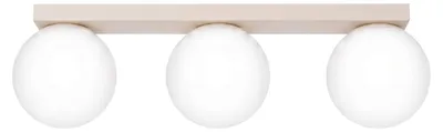 Image de Plafonnier YOLI 3 beige 3xG9  8W acier/verre 14.5x12x50cm Sollux Lighting