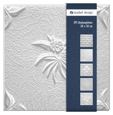 Produktbild von Deckenplatten 50x50cm Styropor EPS 6 Dekore in 3 Farben, Marbet Deckenverkleidung