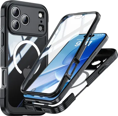 Image de INF Coque iPhone 17 Pro Max 9H Verre Trempé Antichoc Magnétique Noir
