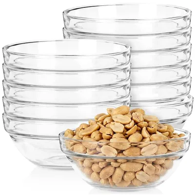 Zdjęcie produktu dla Vilde | Miseczki szklane 12 szt. po 350 ml - Średnica 12,5 cm - Na desery i sałatki - Do mycia w zmywarce