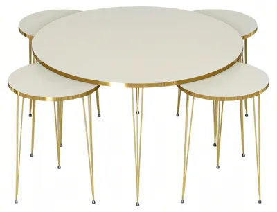 Produktbild von Eleganter Beistelltisch aus Holz in Beige mit modernem Design
