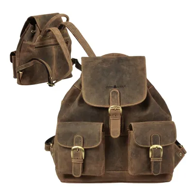 Produktbild von Greenburry Lederrucksack Wanderrucksack M Leder braun Rucksack Vintage used Look 1711M-25