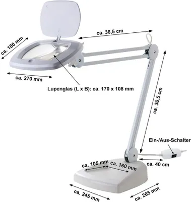 Produktbild von LED Lupenleuchte 3D mit Standfuss 80 LEDŽs ZD-142B