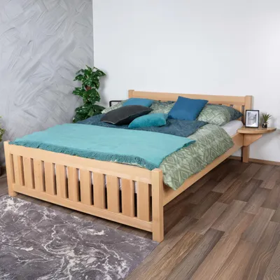 Produktbild von Doppelbett / Gästebett Buche massiv Vollholz natur 106, inkl. Lattenrost - Abmessung 160 x 200 cm
