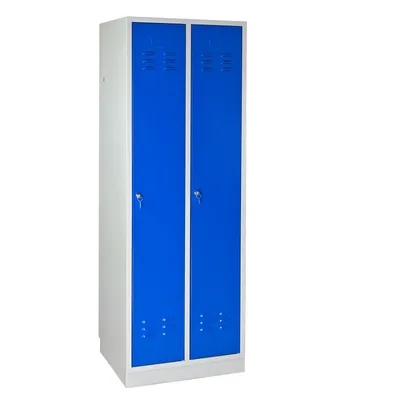 Produktbild von ADB Spind / Umkleideschrank aus Stahl 2-türig Lichtgrau (RAL 7035) / Lichtblau (RAL 5012)