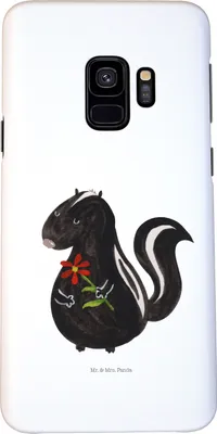 Produktbild von Mr. & Mrs. Panda Samsung Galaxy S9 Handyhülle Stinktier Blume - Weiß - Geschenk, Skunk, Wildtier, Hülle, Raubtier, Cover, Dreams, Smartphone, Handy Schutzhülle, Träume