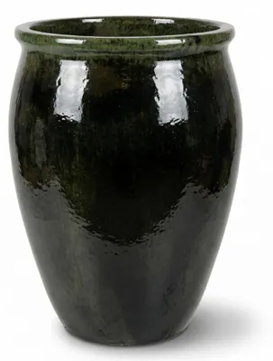 Obrázok produktu pre Vysoký kvetináč keramický Provencelia BACCHUS, mrazuvzdorný, Čierna-zelená, Ø36 x V52 cm, 25 l