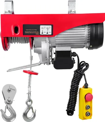 Zdjęcie produktu dla Wciągnik elektryczny SucceBuy, udźwig 2200 funtów, stalowa wciągarka linowa 1600 W 220 V, zdalne sterowanie kablem 14 ft, wysokość podnoszenia 40 ft, silnik z czystej miedzi do garażu, magazynu, fabryki