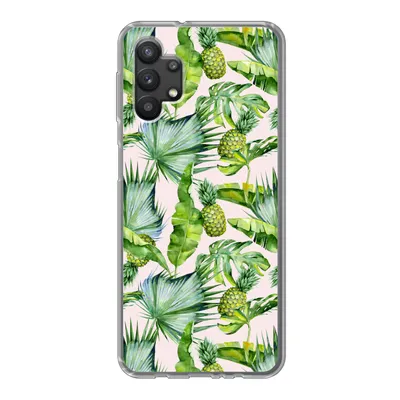 Produktbild von MuchoWow® Handyhülle Schutzhülle Hülle für Samsung Galaxy A32 5G Blätter - Ananas - Muster Silikon Softcase Handy Hülle - Softcase