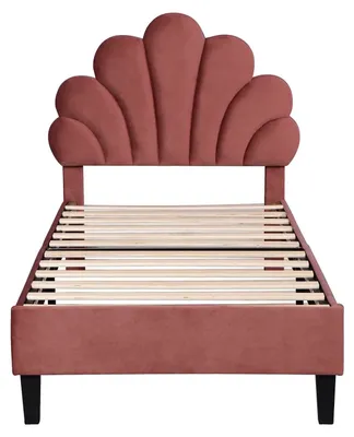 Image de Lit d'enfant, design élégant, structure robuste, rose, 90 x 200 cm