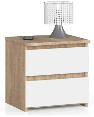 Produktbild von Praktisch Nachttisch 40 cm mit 2 Schubladen - Kompakt und vielseitig