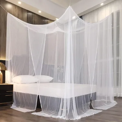 Quadratisches Moskitonetz Für Einzelbett – 200x200x180 Cm, Polyester, Mit Aufhängeschlaufen