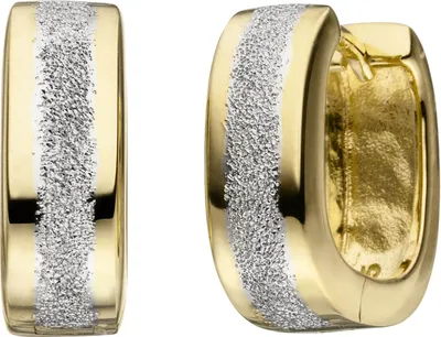 Produktbild von Creolen Klappcreolen aus 925 Silber rhodiniert gelbvergoldet Ohrringe Ohrschmuck