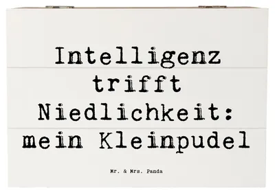 Produktbild von Mr. & Mrs. Panda Truhe Spruch Niedlicher Kleinpudel 22 x 15 cm - Weiß - Geschenk, Sozialverhalten, Hunderasse, kluger Hund, fotobox, Niedlichkeit, Box, Hunderassen Pflege
