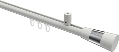 Produktbild von Interdeco Innenlaufstange / Gardinenstange mit Innenlauf Weiß, Typ Sonius Tanara (Konus Bicolor) Deckenmontage, 20 mm Ø 1-läufig, 200 cm