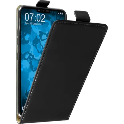 Produktbild von PhoneNatic Kunst-Lederhülle kompatibel mit LG V40 ThinQ - Flip-Case schwarz Cover