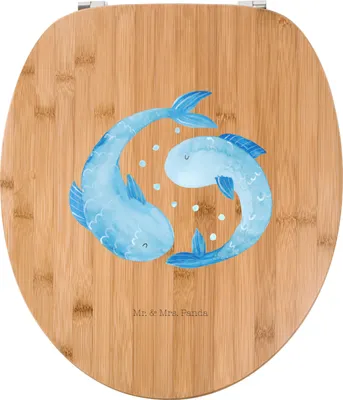 Produktbild von Mr. & Mrs. Panda Klodeckel Sternzeichen Fische - Transparent - Geschenk, WC Deckel, Klo-Deckel, Sternbild, Toilettendeckel, Geburtstag Februar, Aszendent, Brille, März