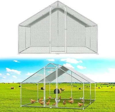 Obrázek produktu pro Kurník pro venkovní použití - velký - s střechou z polyetylénu - rozměry 3x4x2