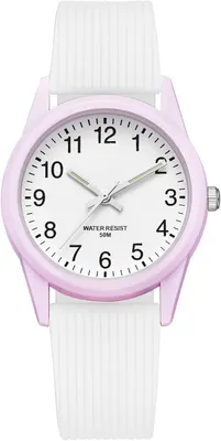 Produktbild von Kinderuhr Analog Wasserdicht 5ATM Leuchtzeiger Armbanduhr für Mädchen Jungen Silikonarmband Quarz Uhr 4–12 Jahre