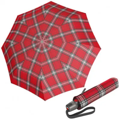 Zdjęcie produktu dla Knirps KNIRPS T.200 CHECK RED'N NAVY - elegancki damski parasol w pełni automatyczny