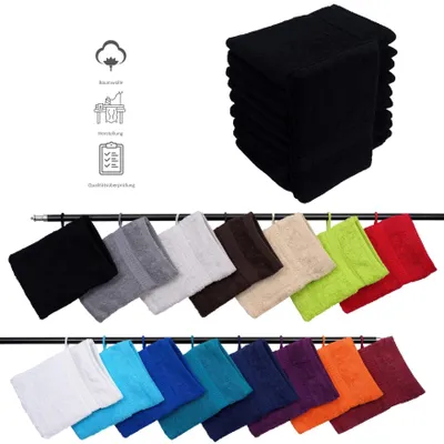 Produktbild von 5er Set Frottee Waschhandschuhe Elegance 16x21 cm 100% Baumwolle 500 gsm Waschhandschuh schwarz