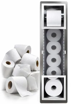 Produktbild von BADLAND Unterputz Wandnische Toilettenpapierhalter WALL BOX PAPER 2 Weiß, mit Toilettenpapieraufbewahrung