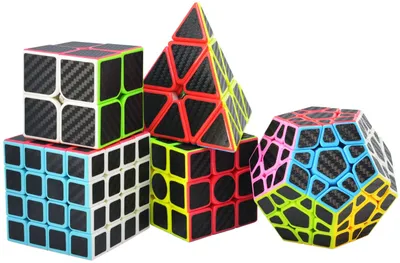 Produktbild von Zauberwürfel Set Pyraminx,Megaminx Zauberwürfel,4x4x4 Speed Cube,3x3x3 Speed Cube,2x2 Speed Cube Set Zauberwürfel 5 Pack Carbon Fiber Cube Puzzle