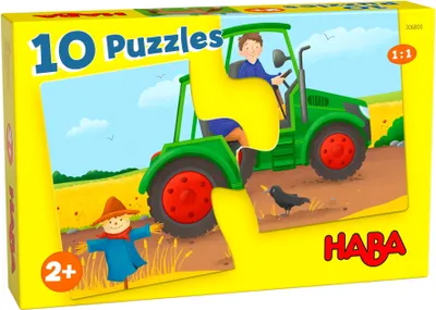 Produktbild von 10 x 2 Teile HABA Kinder Puzzle 10 Puzzles Auf dem Bauernhof 1306800001
