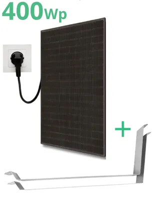 Produktbild von Solarmodule mit Plug-and-Play-Funktion, einschließlich Flachdachmontage-Single-400wp-300W-omvormer-Platdak-compleet