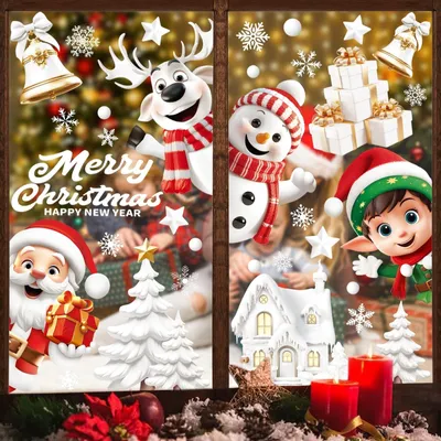 Produktbild von 155 Weihnachtliche Fensteraufkleber zur Dekoration