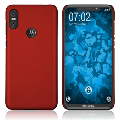 Produktbild von PhoneNatic Case kompatibel mit Motorola One (P30 Play) - Hülle rot gummiert Hard-case Cover