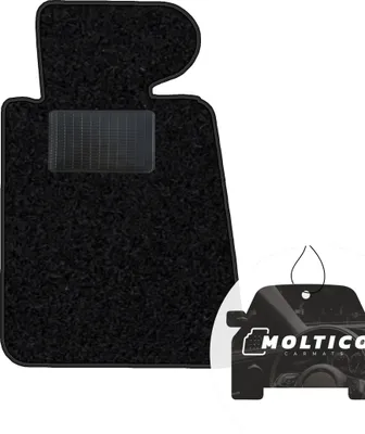 Produktbild von moto-MOLTICO Fahrer Fußmatte Auto Velours Fahrerseite Autoteppiche Schwarz Fahrermatte 1-teilig passend für BMW 5er E34 1988-1996