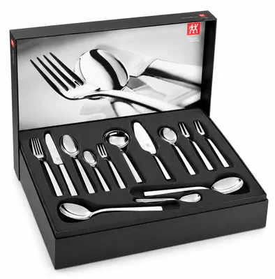 Produktbild von ZWILLING Besteckset Jessica 68-teilig für 12 Personen – Edelstahl 18/10 Poliert – Spülmaschinenfestes Menübesteck inkl. Servierteilen, KI-generiertes Bild