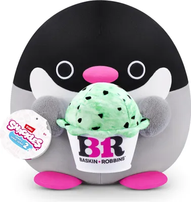 Immagine prodotto di Zuru Snackles Baskin Robbin: peluche del pinguino Snackle con torta, 35 cm