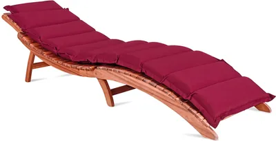 Produktbild von DETEX® Liegenauflage Dunkelrot Wasserabweisend inkl. Kopfkissen 55% Baumwolle 30° Maschinenwaschbar Auflage Sonnenliege Garten Balkon Liege Kissen Polster Schwungliege