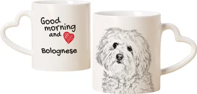 Produktbild von Bologneser, Bichon Bolognese - Tasse mit Hund, entzückende Tasse mit herzförmigem Henkel, universelles Geschenk der Marke Art-Dog
