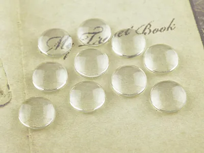 Produktbild von Vintageparts Cabochon Glas klar 10 mm, 10 Stück