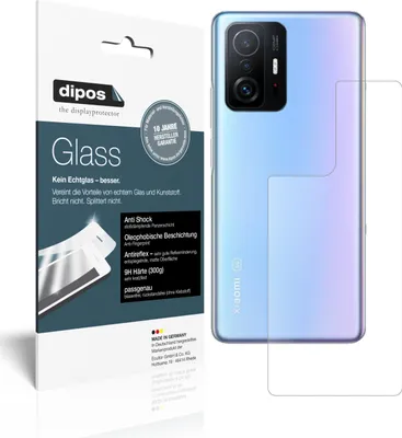 Produktbild von 1x Schutzfolie für Xiaomi 11T Pro Rückseite matt - Anti-Shock 9H Folie dipos Glass Kunststoffglas