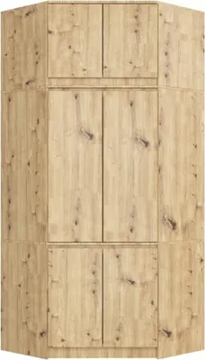 Immagine prodotto di BDW Armadio angolare per camera da letto con estensione, 6 ante, rovere Artisan