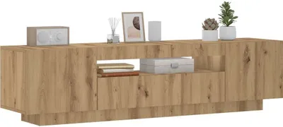 Produktbild von Möbel TV-Schrank mit LED-Leuchten Artisan-Eiche 160x35x40 cm - TV-Schränke &45062